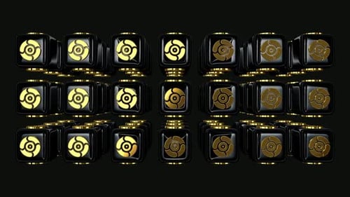 Abstract Golden Cubes Looping Background Animation