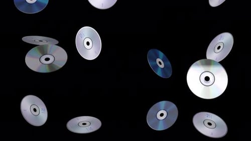 Falling Optical Discs Seamless Loop Animation