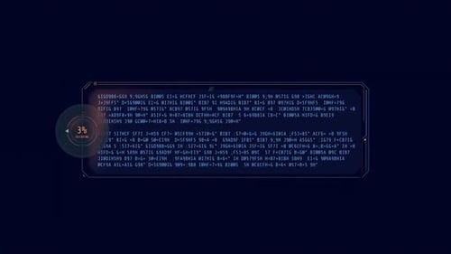 Ventana de decodificación de texto mediana con cargador de porcentajes