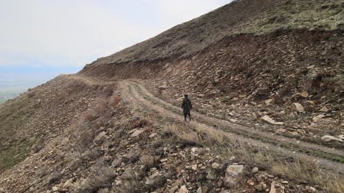 man hiker walking