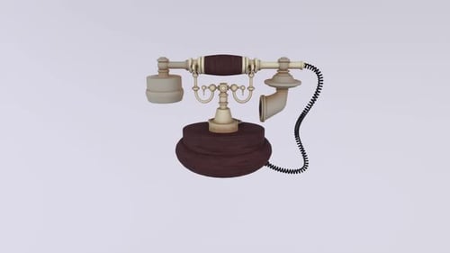 Old Telephone 3d object rotating loop