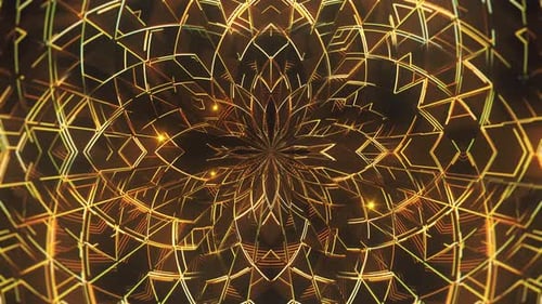 Motif radial doré scintillant