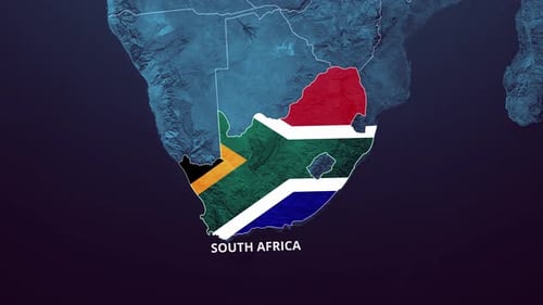 Animated Map of South Africa Flag Reveal