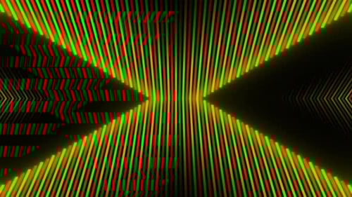 Green And Red Neon Rays Disappear Into Distance Background Vj Loop In 4K