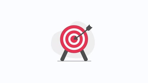 4k Arrow Target. Goal Concept Animation Video - Transparent