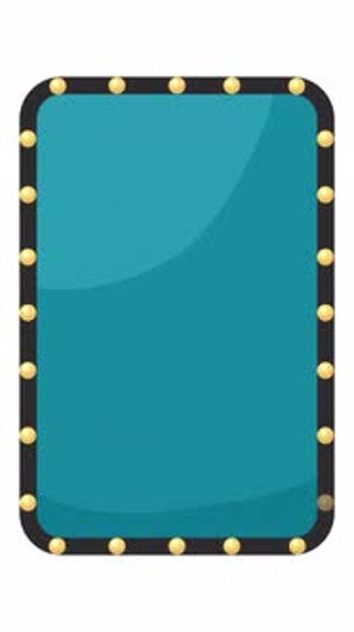 Retro light bulbs frame with teal background 2D vertical animation