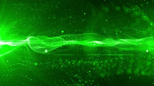 Particles Wave Flow Looped Green V4