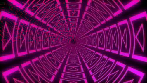 Futuristic Pink Neon Geometric Tunnel Loop Background