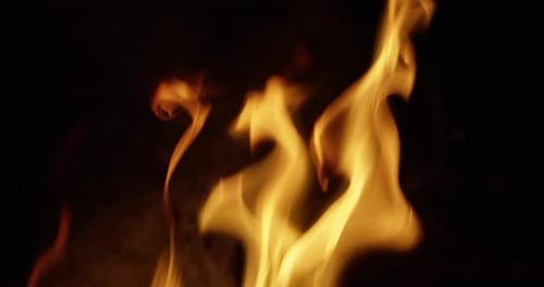 Slow Motion Close Up of Fire.