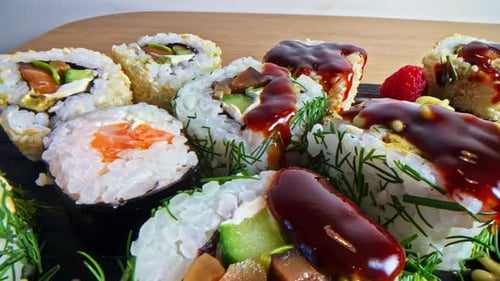 Maki Sushi Assortment Close Up