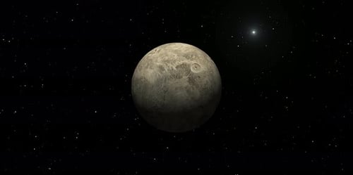 Fictional 3D Render of Ceres Like Planet in Deep Space.