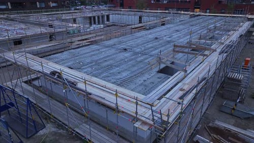 Revelación aérea de una nueva urbanización en construcción, Hendrik-Ido-Ambacht