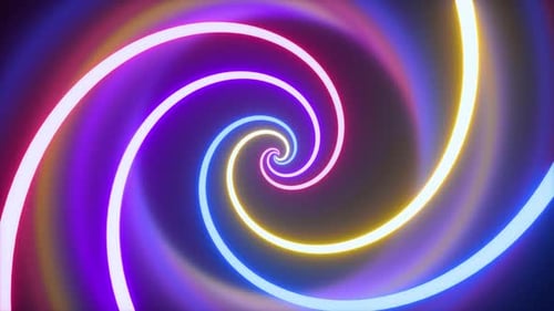 Boucle en spirale lumineuse colorée psychédélique