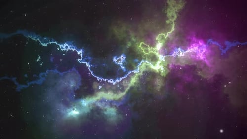 Magenta and Green Abstract Fractal Universe Space Looping Background