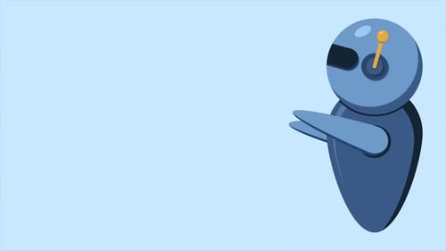 Isometric robot animation. Futuristic robot. Artificial intelligence robot. Isometric modern robot