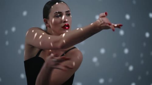 Talented Female Ballet Dancer Dancing Passionately In Studio Beautiful Young Woman