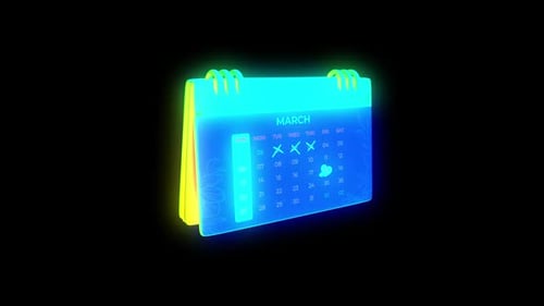 3D-психоделическая анимация календаря