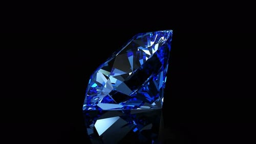 Elegant 3D Blue Diamond Rotation on Black Background