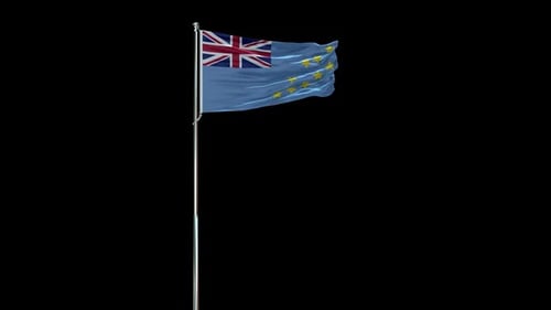 Tuvalu Realistic Flag Alpha Channel