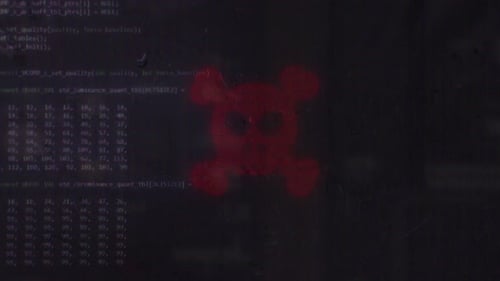 Hacking Glitch Warning System Failure with Skull and Crossbones