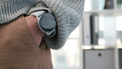 Close Up Of Smartwatch On Person's Wrist