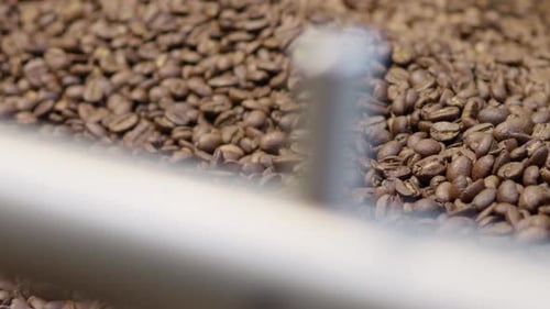 Coffee drink production process roastery image close-up rustic craftsmanship