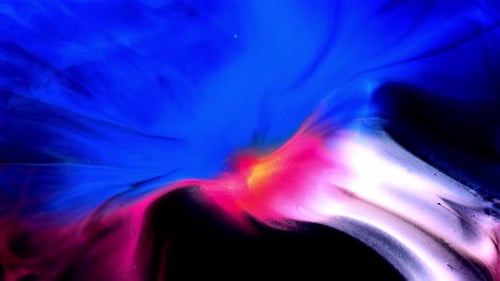 Abstract Color Plumes Swirling Against Black Background