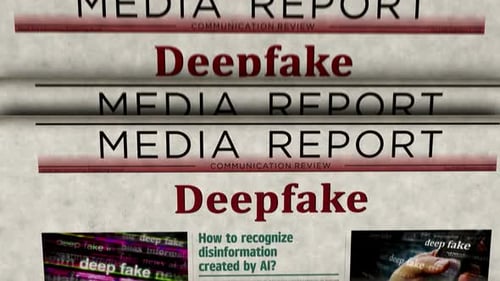 Scrolling Deepfake Media Report Communication News Animation