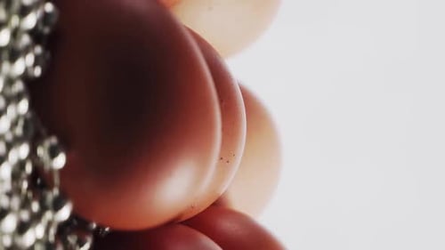 Close Up of Stacked Brown Eggs