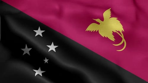 Papua New Guinea Flag Waving Seamless Loop Animation