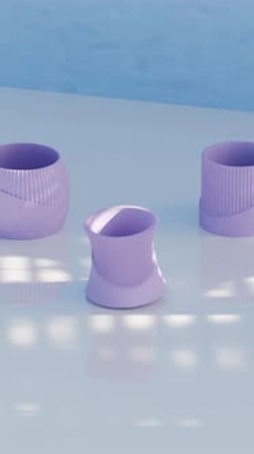 Animación de transformación 3D de Vases Loop