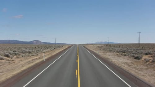 Oregon Circa-2020. Stabilized Driving of Highway Road in Oregon. With