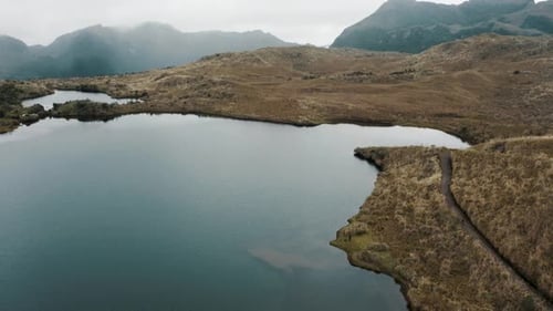 Tranquil Scenery With Lake And Mountains In Cayambe Coca National Park, Papallacta, Napo, Ecuador -