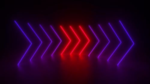 Glowing Neon Arrows Movement Loop Background
