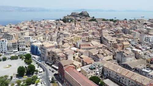 Vue panoramique de la ville de Corfou sur l'île de Corfou, Grèce, images de Drone