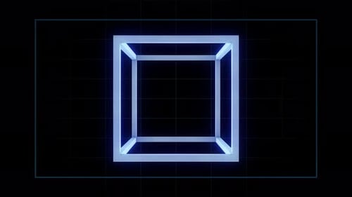Futuristic Neon Geometric Shapes Morphing Animation