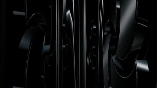 Abstract Glossy Black Shapes Motion Background