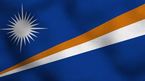 Realistic Waving Flag of Marshall Islands Animation
