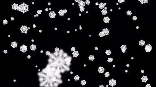 Snowflake Falling Alpha Channel Background 4K
