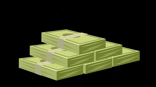 Cartoon Money Layering Animation HD On Alpha Loop