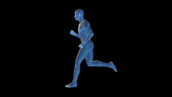 Futuristic runner training with digital motion capture technology ...