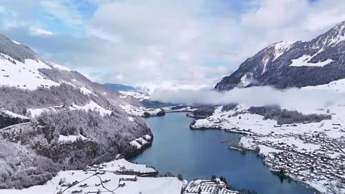 Snow Covered Mountain Peaks In Winter Season Hd