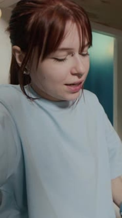 Young Adult Speaking Indoors on Portrait Video