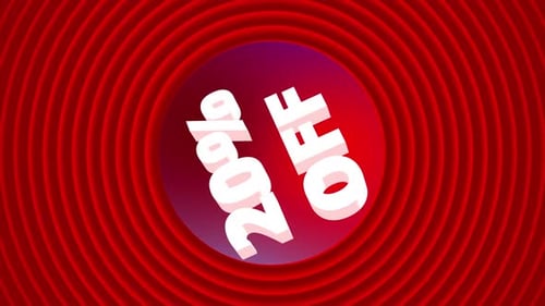 Animated Percentage Off Text Reveals with Expanding Circles