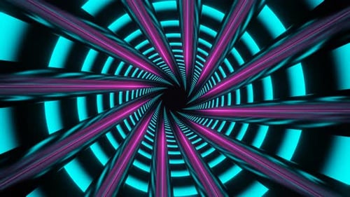 Pink And Cyan Movement Inside The Spiral Background Vj Loop In 4K
