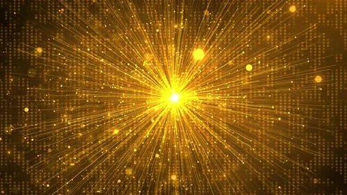 Beautiful Luxury Golden Light Sparkling Particles Starlight Sphere Tunnel Trails Glitter Award