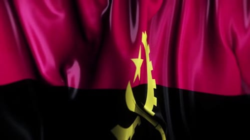 Waving Flag of Angola, National Symbol Animation