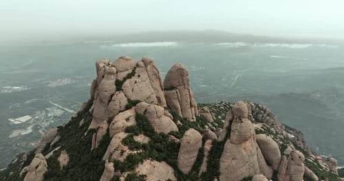 Scenic Aerial View of Mountain Rock Formations