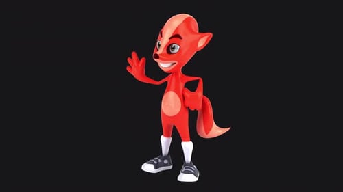 Fun 3D cartoon fox (with alpha channel included)