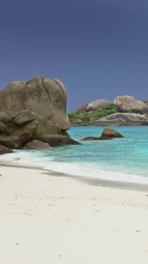 White sand beach and storm sky on Similan islands